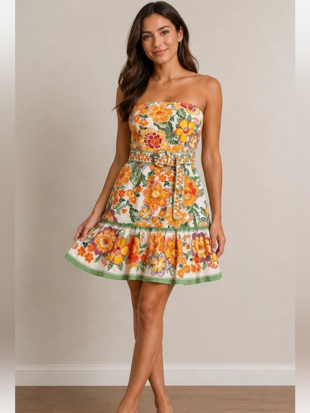 NWT Joie Strapless Floral Print Mini Dress Size 8